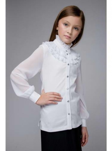 Блузка для девочки, ДШ-3917 белый